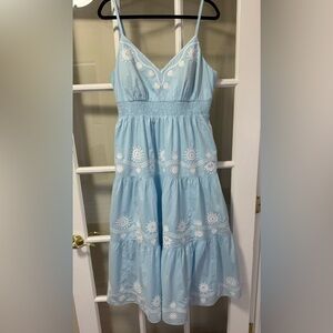 Lilly Pulitzer Light Blue Dress with White Embroidery
